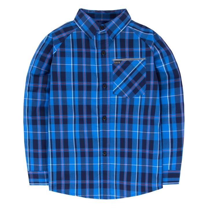 Boys 4-7 Hurley Patterned Button-down Shirt, Size: 4, Turquoise/blue (turq/aqua)