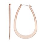 Tapered Flat Tube U-hoop Earrings, Women's, Pink
