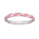 Stacks And Stones Sterling Silver Pink Enamel Twist Stack Ring, Women's, Size: 8