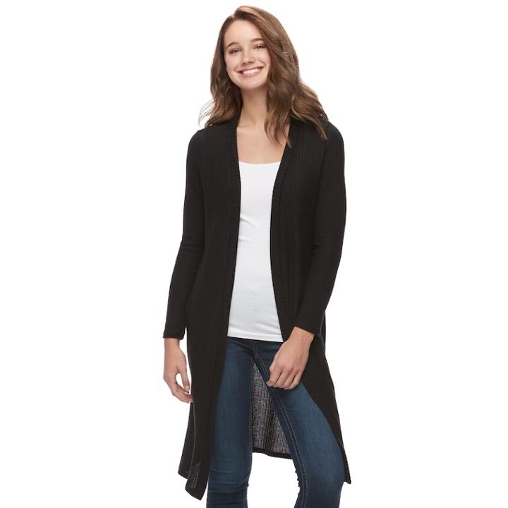 Juniors' About A Girl Cozy Duster Cardigan, Size: Xl, Oxford