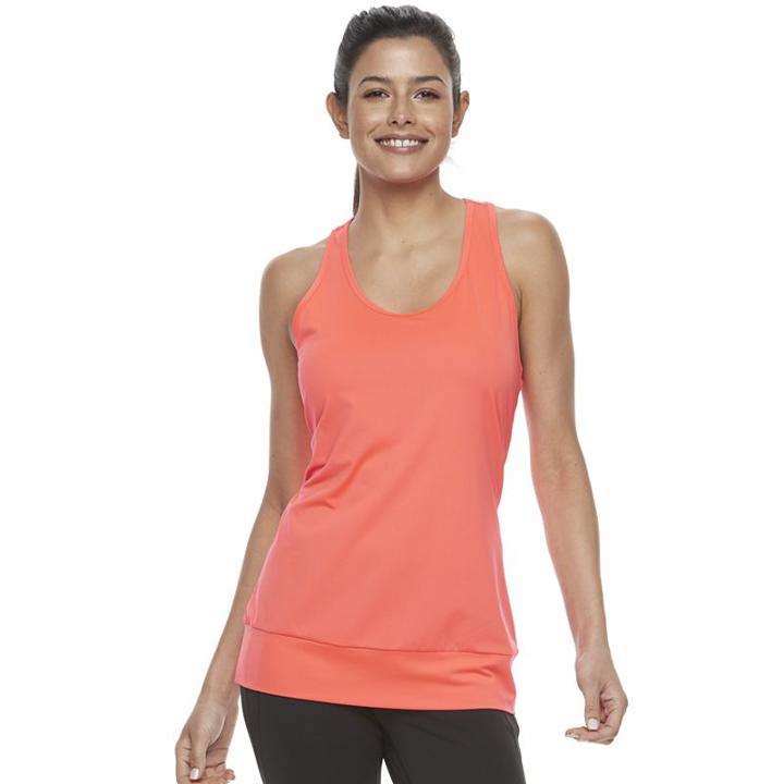 Women's Tek Gear&reg; Banded Bottom Racerback Tank, Size: Large, Brt Pink