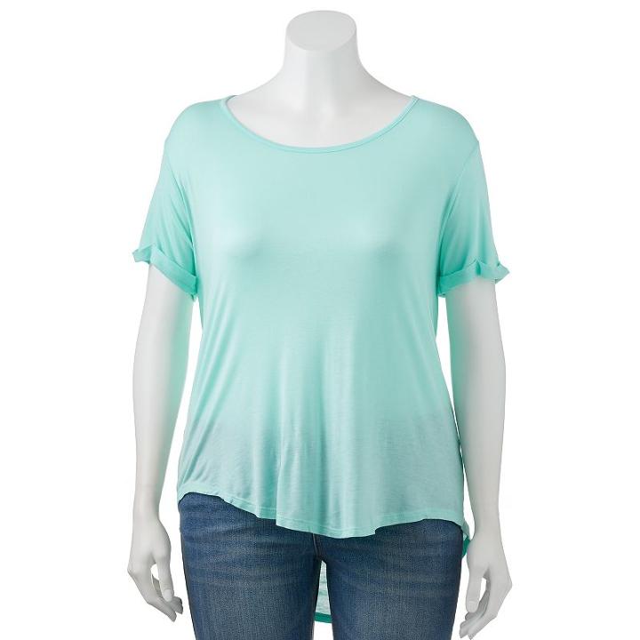 Juniors' Plus Size So&reg; Open Back Tee, Teens, Size: 2xl, Turquoise/blue (turq/aqua)