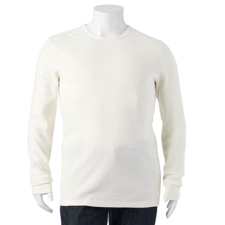 Big & Tall Sonoma Goods For Life&trade; Classic-fit Thermal Crewneck Tee, Men's, Size: 4xb, White Oth