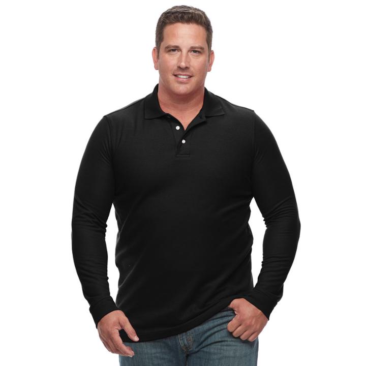 Big & Tall Croft & Barrow&reg; Classic-fit Stretch Performance Pique Polo, Men's, Size: L Tall, Black