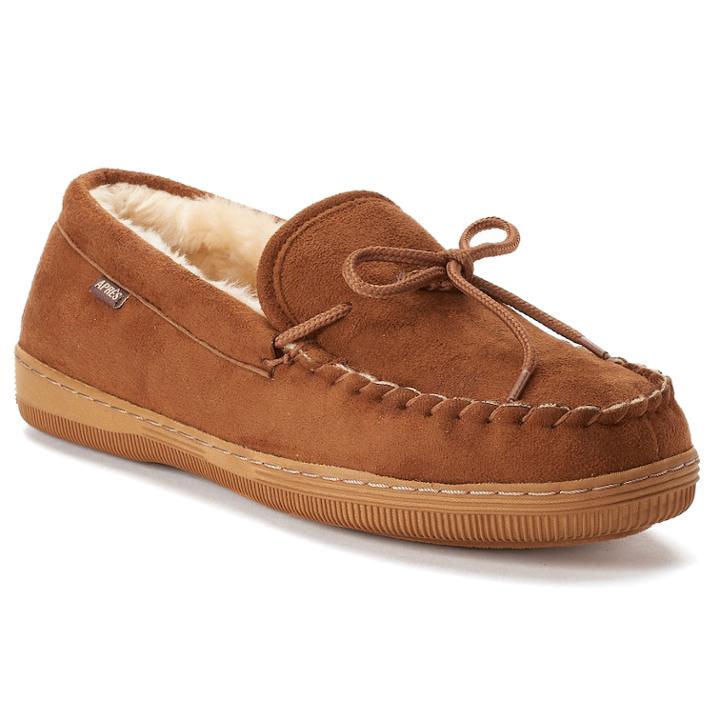 Lamo Men's Fleece Moccasins, Size: 12, Med Brown