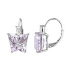 Rose De France & White Topaz Sterling Silver Butterfly Earrings, Women's, Pink