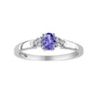 Tanzanite & Diamond Accent 10k White Gold Oval Ring, Women's, Size: 6, Purple