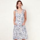 Women's Lc Lauren Conrad Print Button-front Dress, Size: Large, White