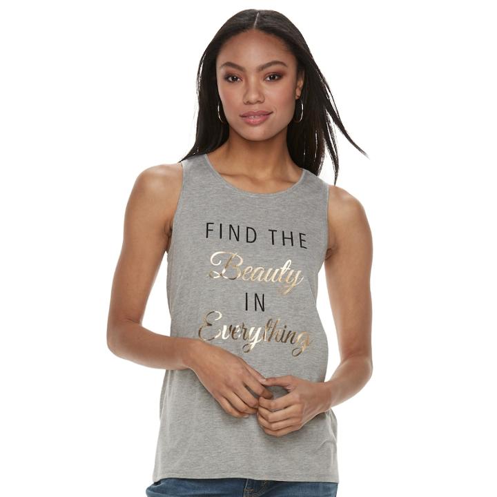 Women's Apt. 9&reg; Graphic Tank, Size: Medium, Grey