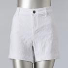Women's Simply Vera Vera Wang Jacquard Shorts, Size: 10, White
