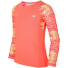 Girls 7-16 New Balance Long Sleeve Performance Top, Size: 10-12, Med Orange