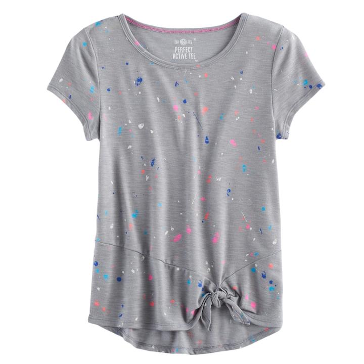 Girls 7-16 So&reg; Knotted Tee, Size: 7-8, Med Grey