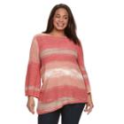 Plus Size Dana Buchman Tape-yarn Sweater, Women's, Size: 1xl, Lt Orange