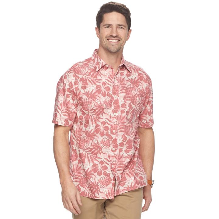 Men's Croft & Barrow&reg; Classic-fit Crosshatch Button-down Shirt, Size: Xl, Med Pink