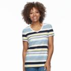 Petite Croft & Barrow&reg; V-neck Tee, Women's, Size: L Petite, Med Yellow