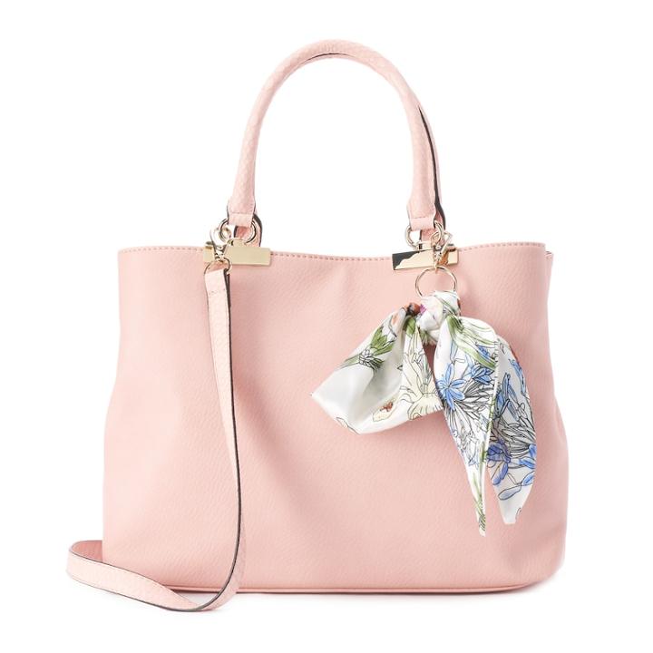 Apt. 9&reg; Jade Soft Satchel With Botanical Skinny Scarf, Women's, Pink