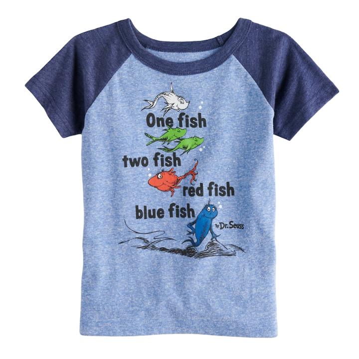 Toddler Boy Jumping Beans&reg; Dr. Seuss One Fish, Two Fish Raglan Graphic Tee, Size: 4t, Med Blue