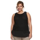 Plus Size Apt. 9&reg; Lace Tank, Women's, Size: 4xl, Black