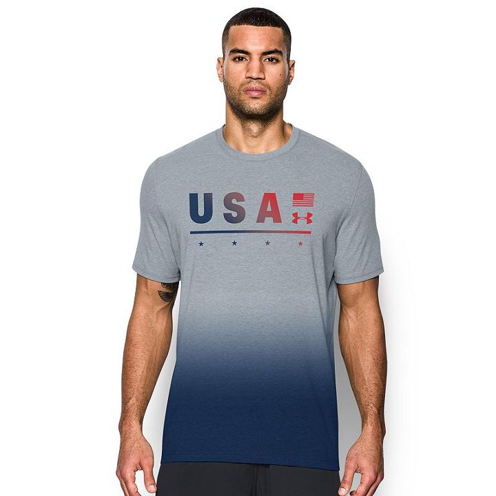 Men's Under Armour Usa Tee, Size: Small, Med Grey