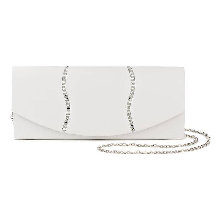 Lenore By La Regale Rhinestone Swirl Clutch, Women's, White