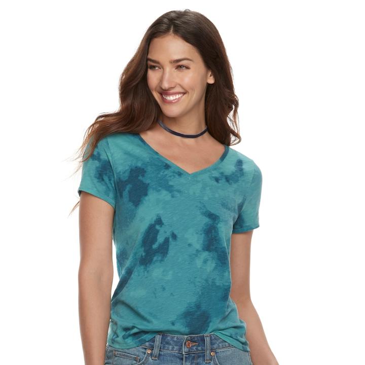 Petite Sonoma Goods For Life&trade; Essential V-neck Tee, Women's, Size: S Petite, Dark Blue
