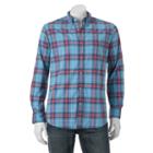 Men's Sonoma Goods For Life&trade; Flexwear Modern-fit Stretch Slubbed Button-down Shirt, Size: Medium, Blue (navy)