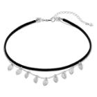 Lc Lauren Conrad Leaf Charm Double Strand Choker Necklace, Women's, Black