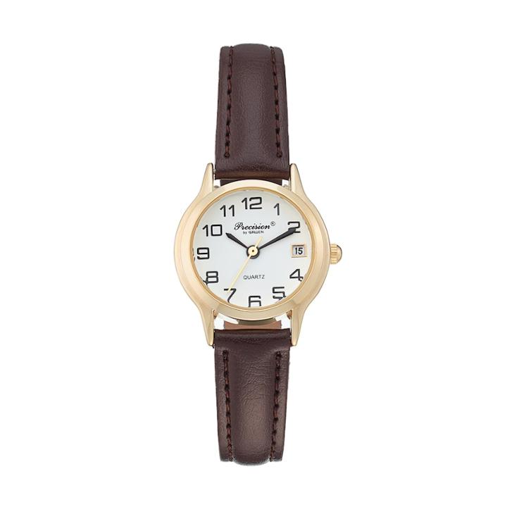 Precision By Gruen Women's Easy Read Leather Watch, Size: Small, Brown
