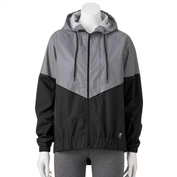 Women's Fila Sport&reg; Reflective Windbreaker Jacket, Size: Xs, Black