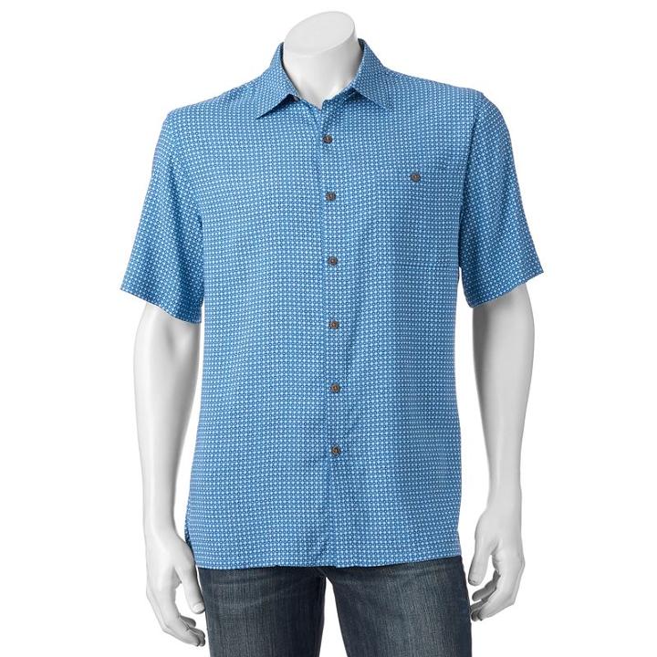 Big & Tall Batik Bay Classic-fit Tropical Button-down Shirt, Men's, Size: Xl Tall, Turquoise/blue (turq/aqua)