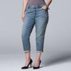 Plus Size Simply Vera Vera Wang Ripped Boyfriend Jeans, Women's, Size: 20 W, Turquoise/blue (turq/aqua)