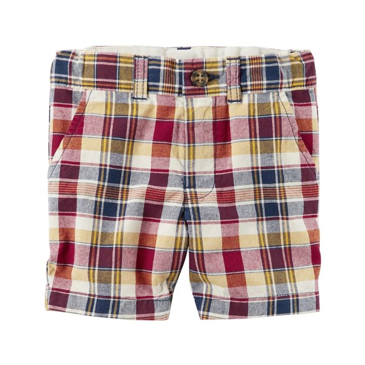 Toddler Boy Carter's Plaid Flat-front Shorts, Size: 4t, Red Plaid