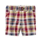 Toddler Boy Carter's Plaid Flat-front Shorts, Size: 4t, Red Plaid