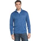 Men's Izod Advantage Sportflex Regular-fit Marled Performance Quarter-zip Pullover, Size: Medium, Blue (navy)