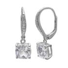 Primrose Sterling Silver Cubic Zirconia Cushion Drop Earrings, Women's