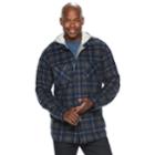Men's Anchorage Expedition Classic-fit Plaid Fleece Hooded Shirt Jacket, Size: Small, Dark Blue