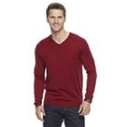 Men's Apt. 9&reg; Modern-fit 12gg Merino V-neck Sweater, Size: Small, Red