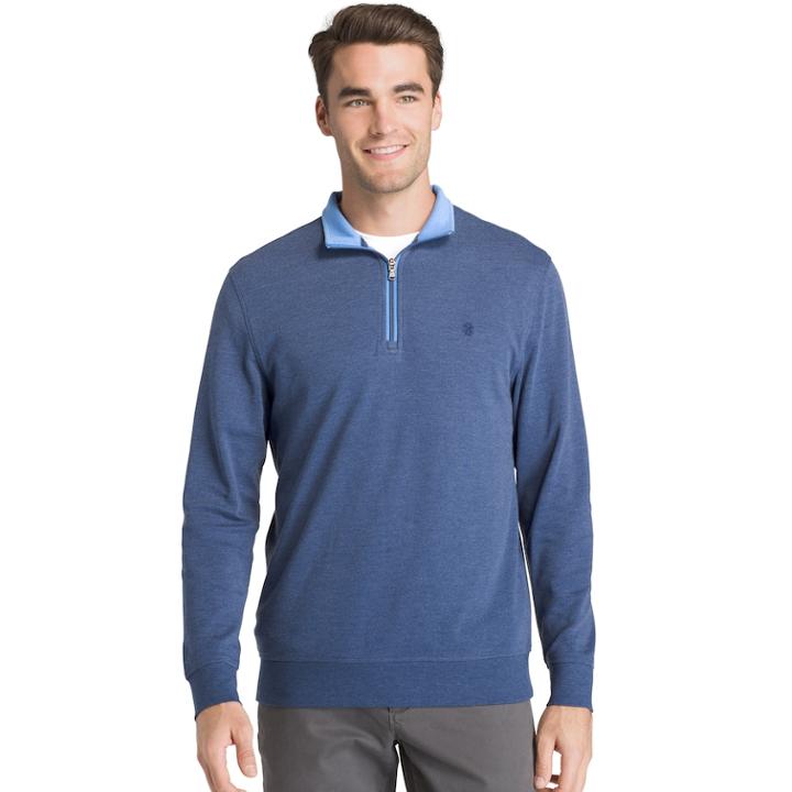 Men's Izod Saltwater Classic-fit Fleece Quarter-zip Pullover, Size: Xl, Green