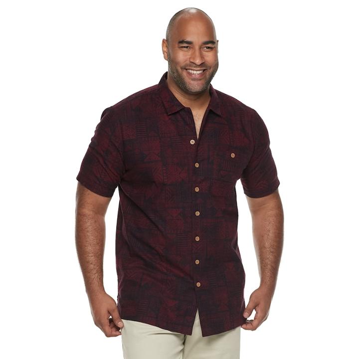 Big & Tall Croft & Barrow&reg; Regular-fit Crosshatch Button-down Shirt, Men's, Size: 3xb, Dark Pink