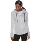 Women's Tek Gear Cinched-waist Sweater Fleece Jacket, Size: Medium, Black