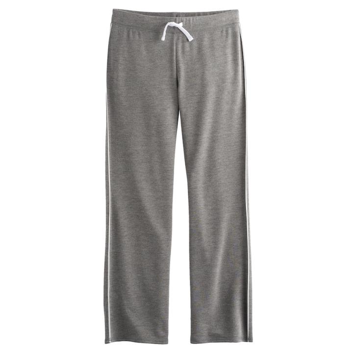 Girls 7-16 So&reg; Striped Athletic Pants, Size: 16, Grey (charcoal)