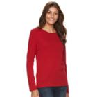 Women's Croft & Barrow&reg; Ribbed Mock-layer Sweater, Size: Xl, Med Red