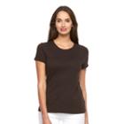 Women's Croft & Barrow&reg; Essential Crewneck Tee, Size: Large, Dark Brown