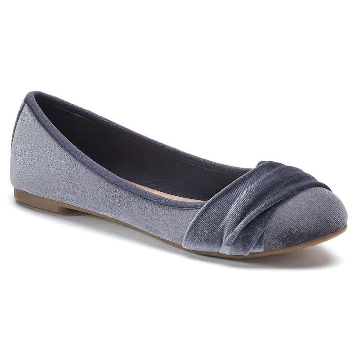 So&reg; Can't Even Women's Velvet Ballet Flats, Size: Medium (9.5), Grey
