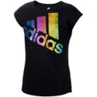 Girls 7-16 Adidas Short Sleeve Shine Graphic Tee, Size: Medium, Black