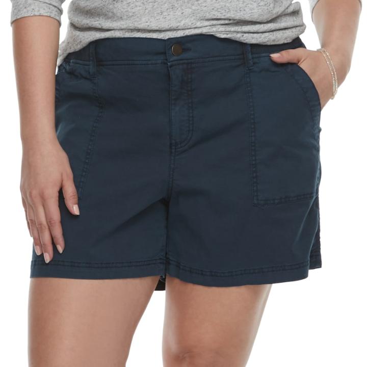 Plus Size Sonoma Goods For Life&trade; Utility Shorts, Women's, Size: 22 W, Dark Blue
