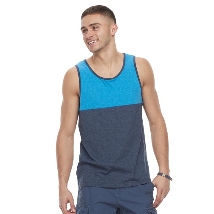 Men's Urban Pipeline Ultimate Colorblock Tank, Size: Large, Med Blue