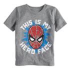 Toddler Boy Jumping Beans&reg; Marvel Spider-man This Is My Hero Face Graphic Tee, Size: 4t, Grey