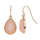Lc Lauren Conrad Pink Simulated Drusy Teardrop Earrings, Women's