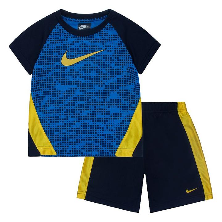 Boys 4-7 Nike Raglan Tee & Mesh Shorts Set, Boy's, Size: 7, Blue (navy)